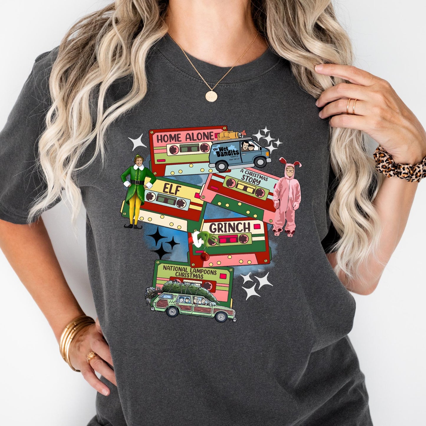 Comfort Colors® Christmas 90s Movies Shirt, Nostalgic Christmas VHS Movies Tee, Vintage Christmas DVD T-shirt