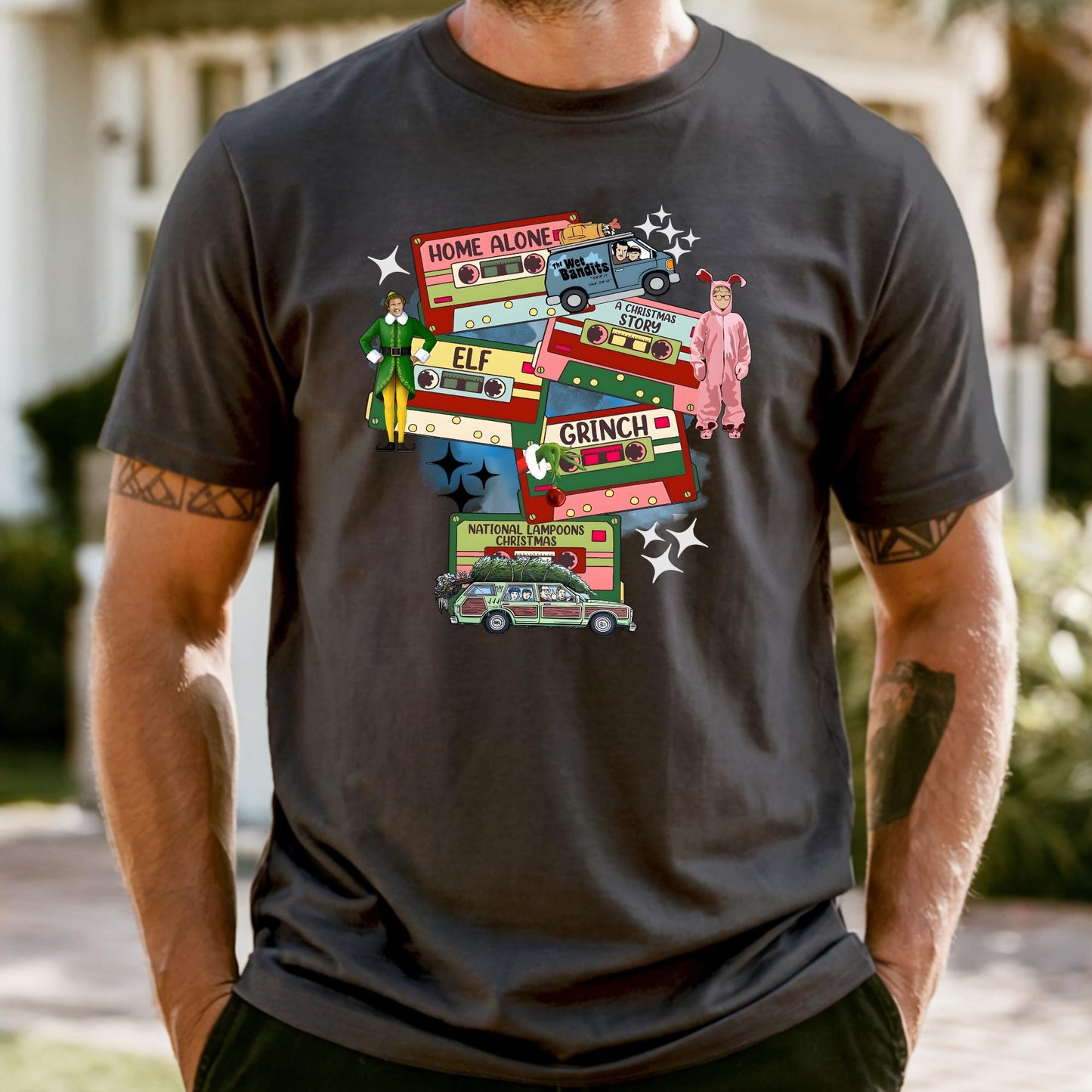 Comfort Colors® Christmas 90s Movies Shirt, Nostalgic Christmas VHS Movies Tee, Vintage Christmas DVD T-shirt