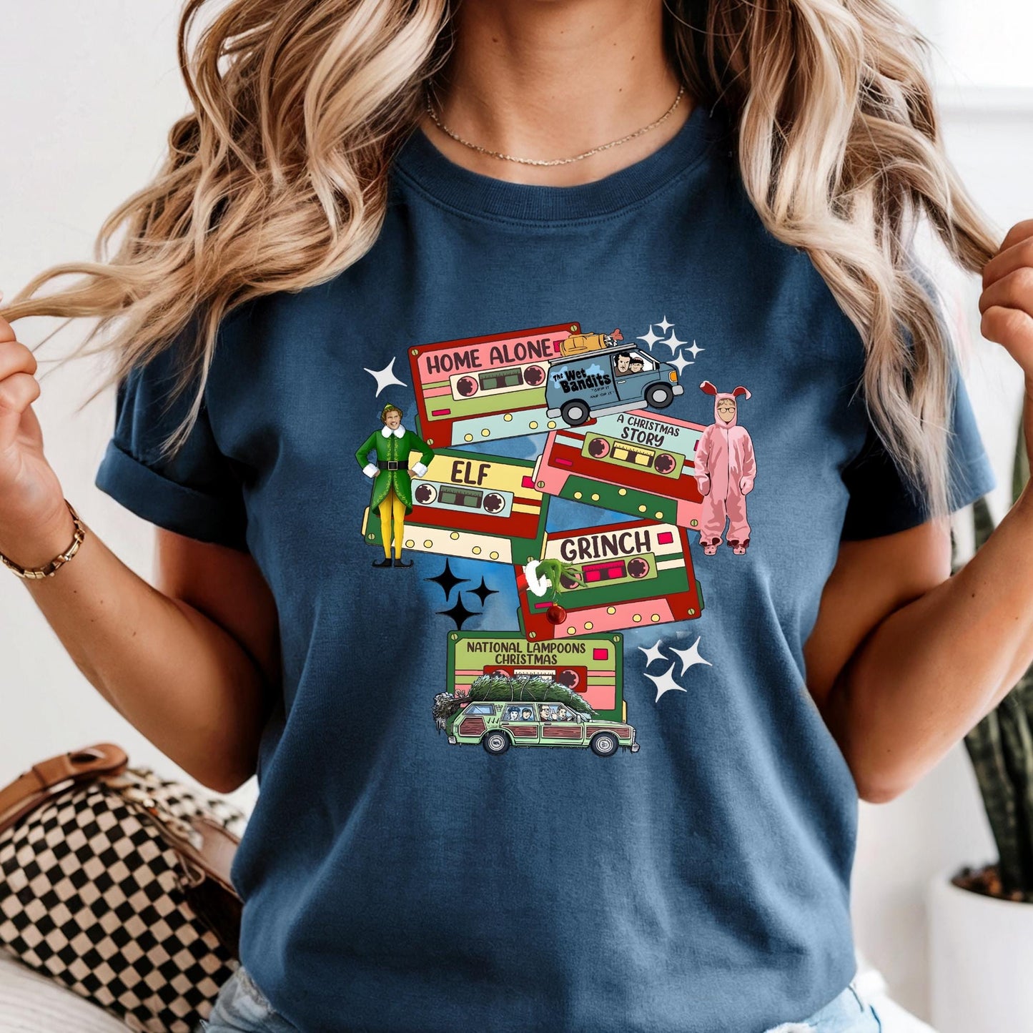 Comfort Colors® Christmas 90s Movies Shirt, Nostalgic Christmas VHS Movies Tee, Vintage Christmas DVD T-shirt