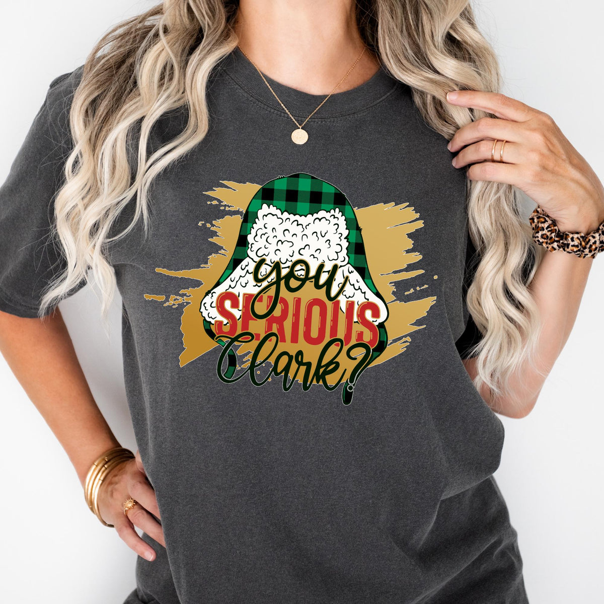 Comfort Colors® 90s Style Christmas Shirt: You Serious Clark