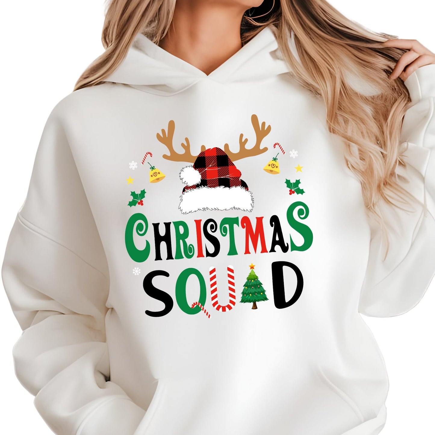 Custom Christmas Squad Sweatshirt Xmas Family Matching Hoodie Reunion Gift