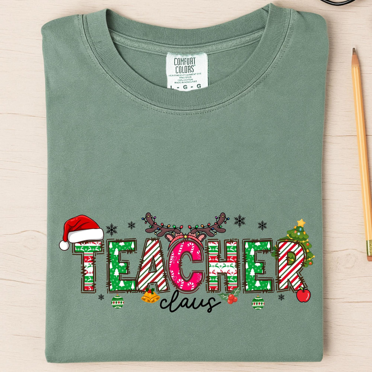 Comfort Colors® Teacher Shirt, Christmas Gift Teaching Tee, Xmas Teachers T-shirt