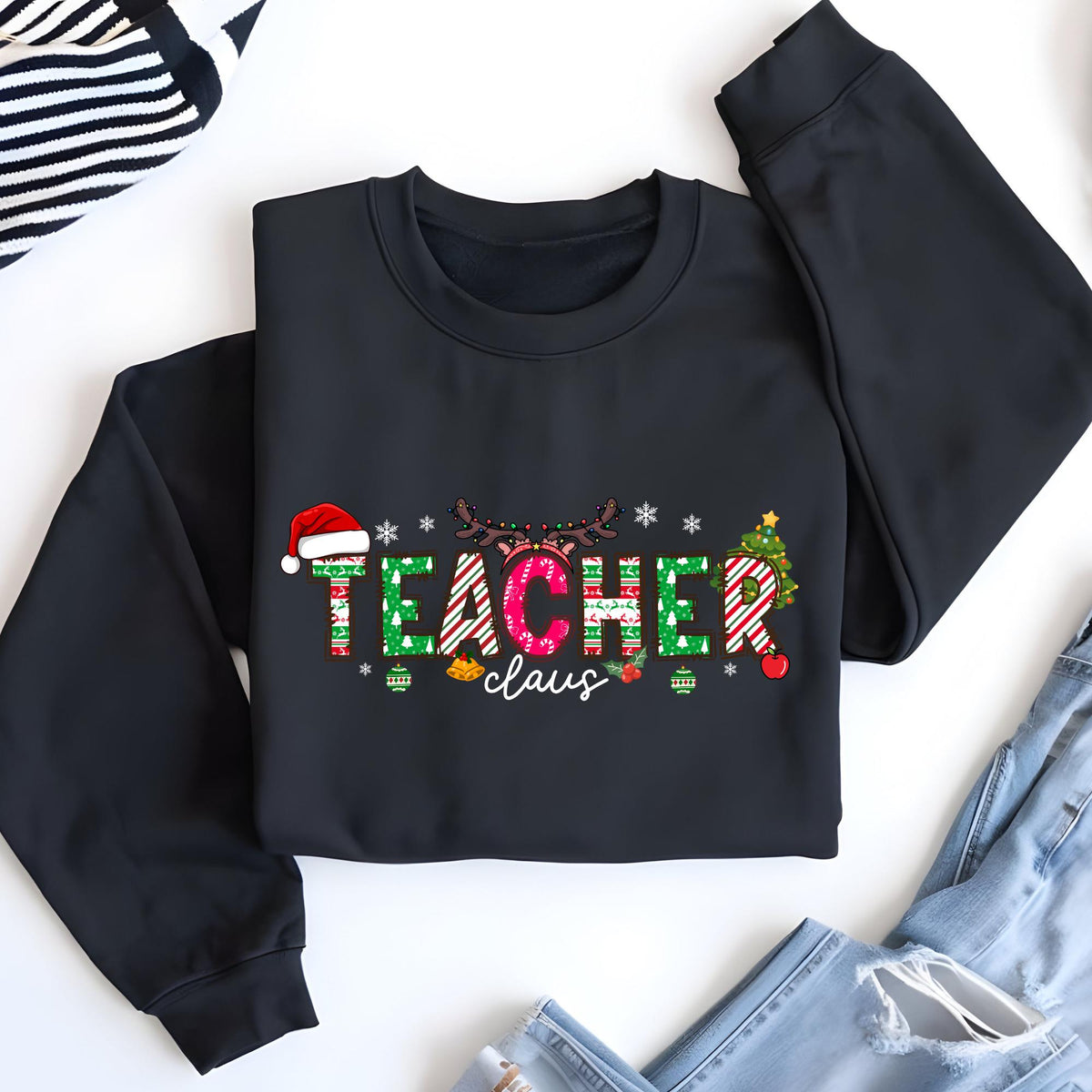 Christmas Teacher Sweatshirt, Teachers Life Hoodie, Teaching Sweat Xmas Tree Shirt