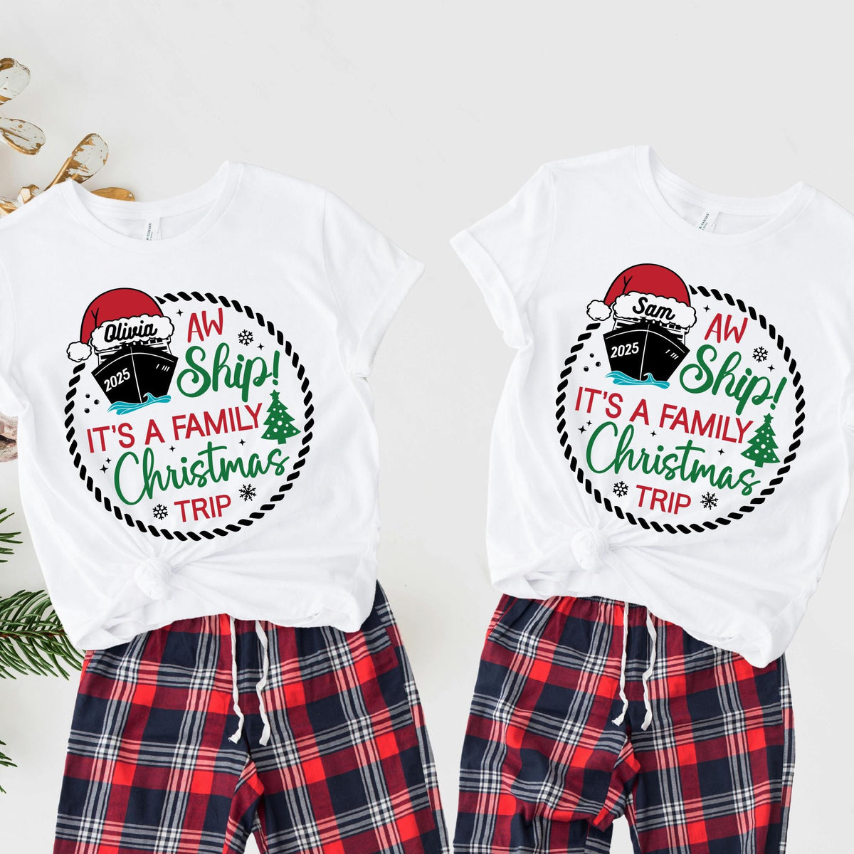 Custom Christmas Shirt: Aw Ship It's A Family Christmas Trip Tee, Cruise Xmas Gift