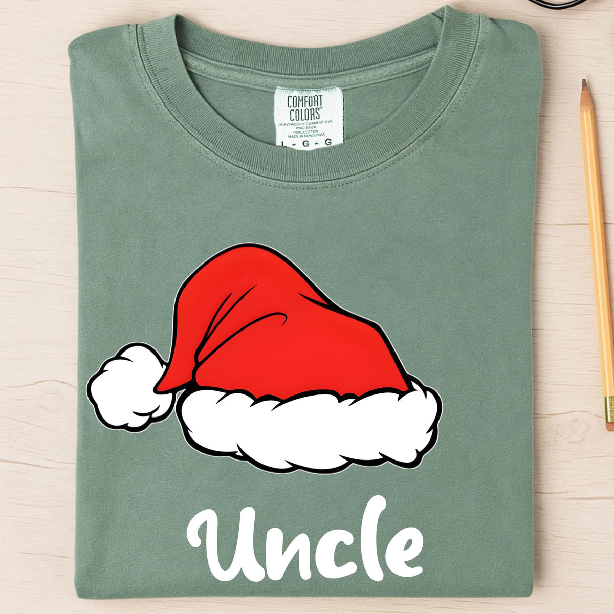 Comfort Colors® Santa Hat Shirt, Custom Christmas T-shirt, Family Matching Tee Xmas Gifts