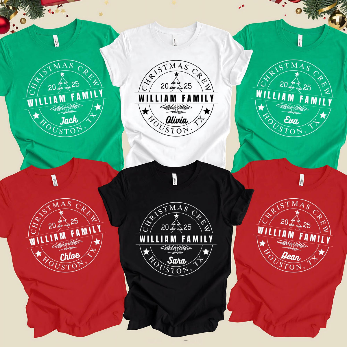 Personalized Christmas Crew Shirt: Family Reunion Tee State City Custom Name Xmas Gift