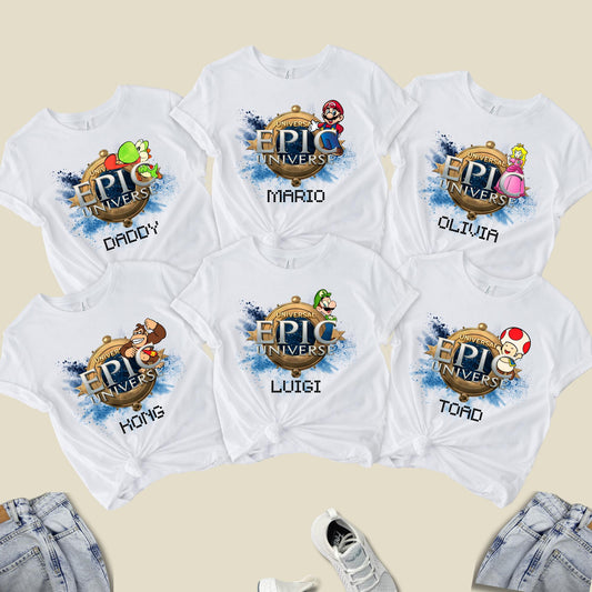 Epic Universe Family Matching Shirts, Custom Toad Shirt, Baby Bodysuit, Personalized Epic Universe Shirt