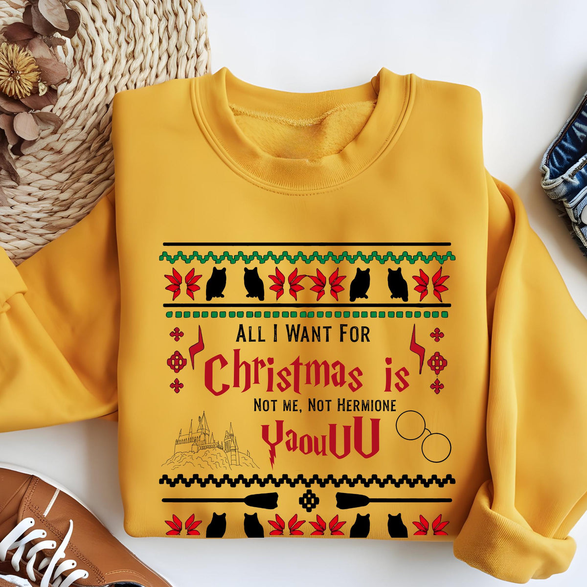 All I Want for Christmas Is Not Me Ugly Sweatshirt, Yaou Wizard Xmas Hoodie