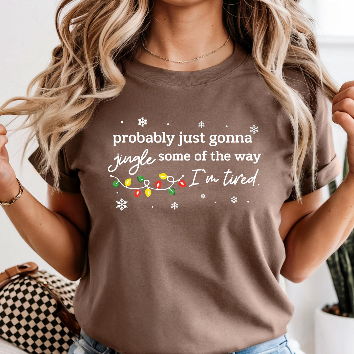 Comfort Colors® Christmas Jingle Song Shirt, Probably Just Gonna Jingle Some Of The Way I'm Tired Tee