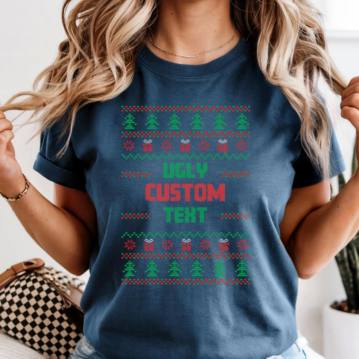 Comfort Colors® Custom Ugly Christmas Shirt, Funny Xmas Tshirt, Xmas Gift