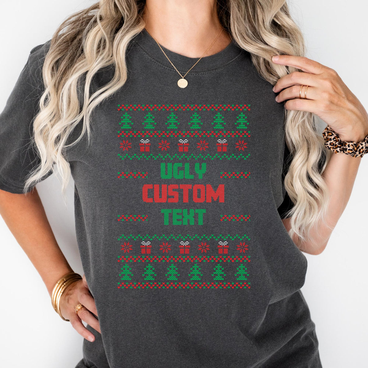Comfort Colors® Custom Ugly Christmas Shirt, Funny Xmas Tshirt, Xmas Gift