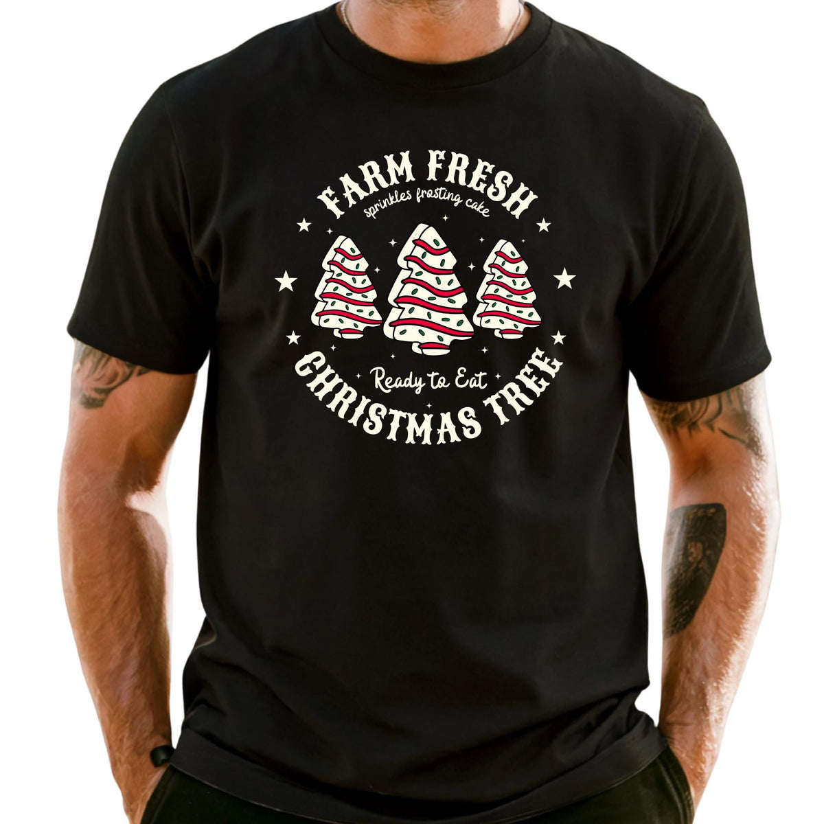 Comfort Colors® Christmas Tree Cake Shirt, Farm Fresh Xmas Tee Holiday Gifts