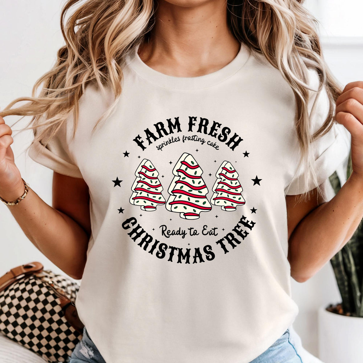 Comfort Colors® Christmas Tree Cake Shirt, Farm Fresh Xmas Tee Holiday Gifts