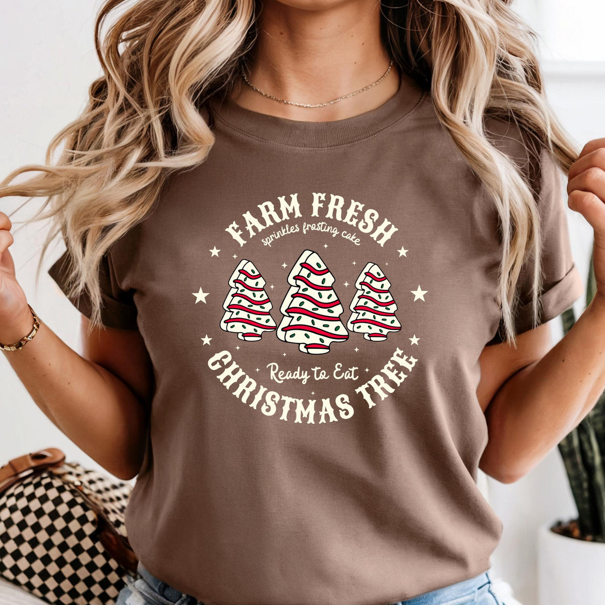 Comfort Colors® Christmas Tree Cake Shirt, Farm Fresh Xmas Tee Holiday Gifts