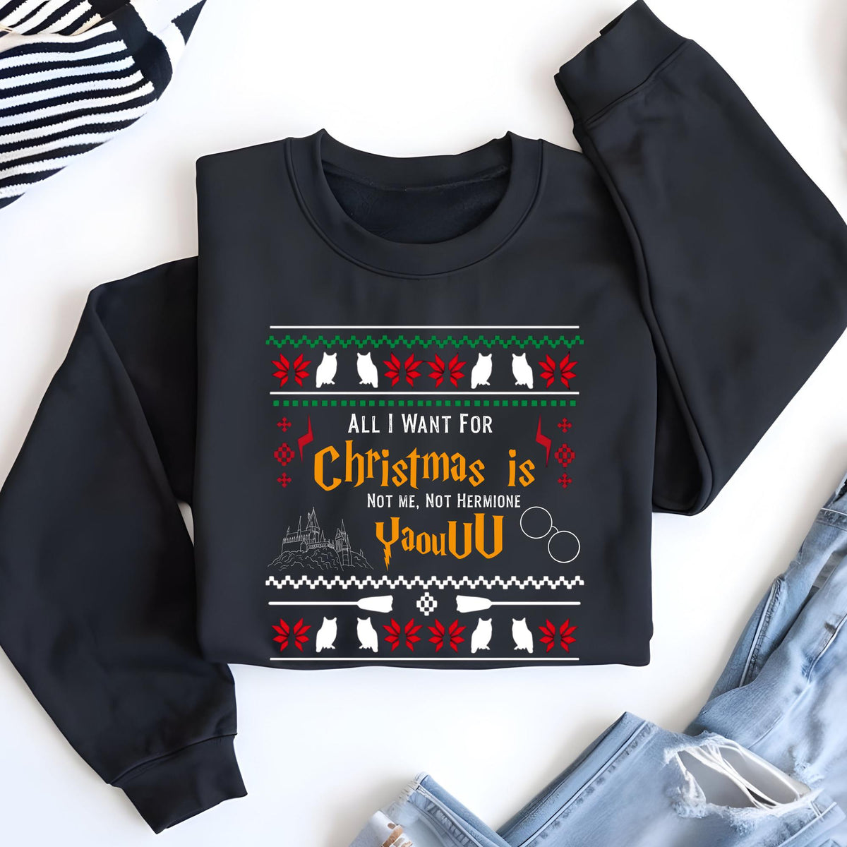 All I Want for Christmas Is Not Me Ugly Sweatshirt, Yaou Wizard Xmas Hoodie