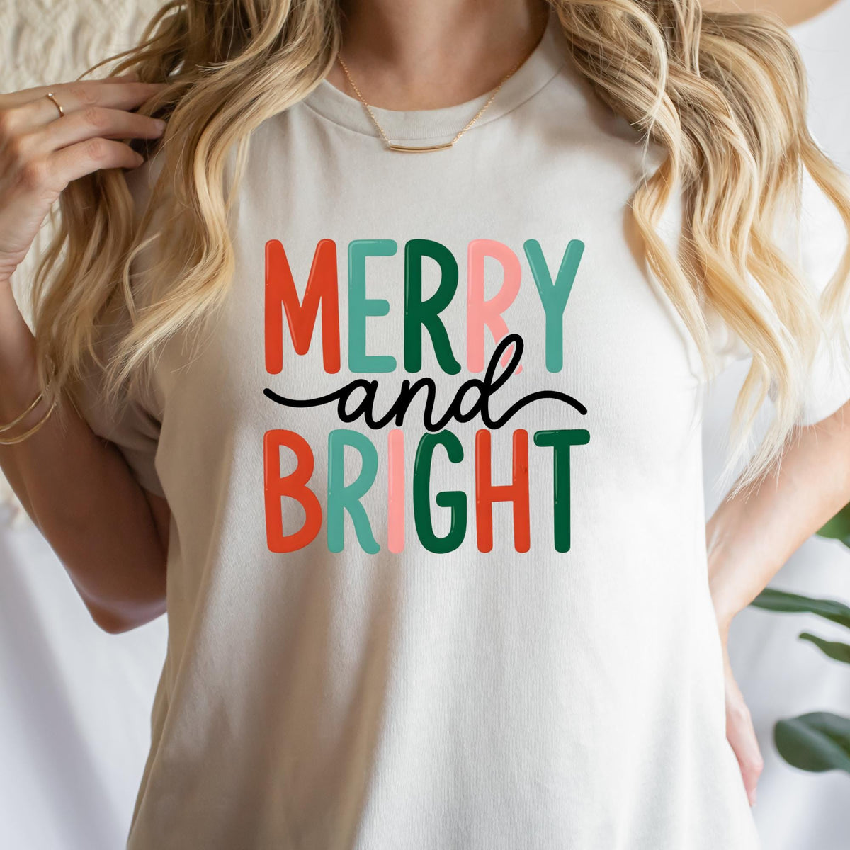 Comfort Colors® Merry and Bright Shirt, Xmas Tee, Family Christmas Party Outfit