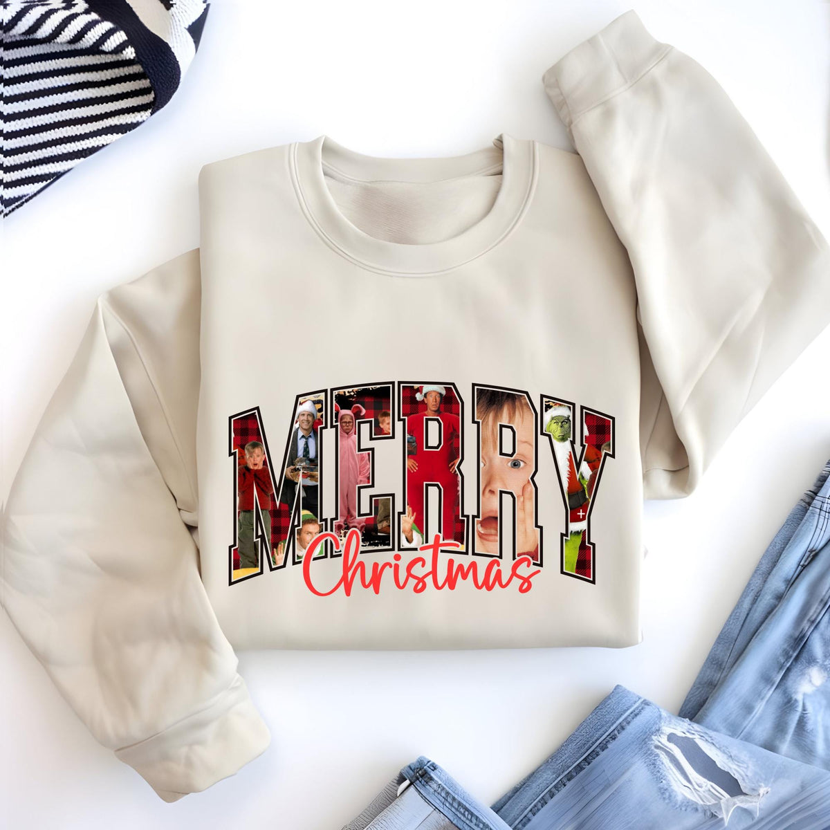 Merry Christmas Movie Sweatshirt, 90s Nostalgia Sweat, Xmas Hoodie