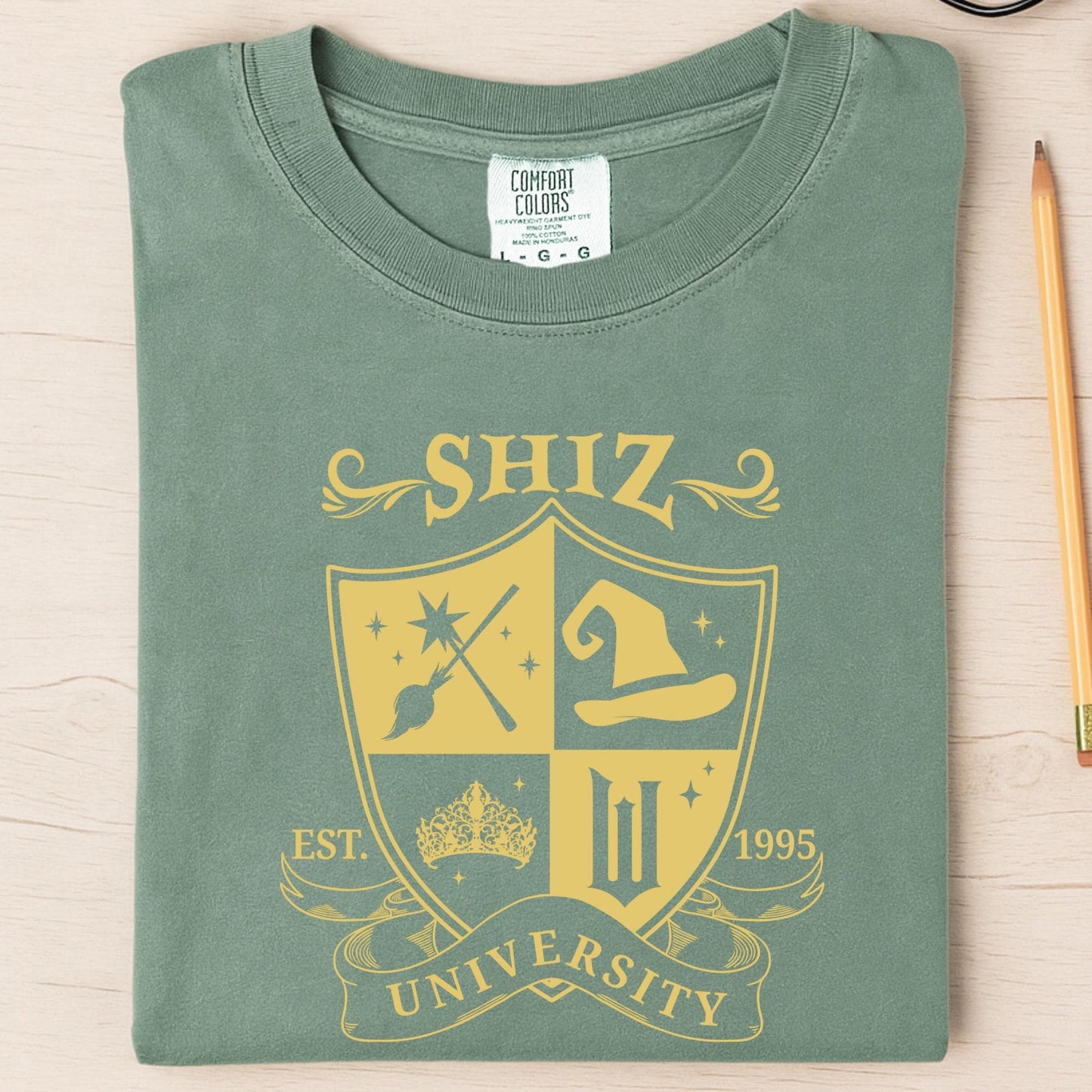 Comfort Colors® Shiz University Shirt, Defy Gravity Wizard Tee, Magic Wand Outfit