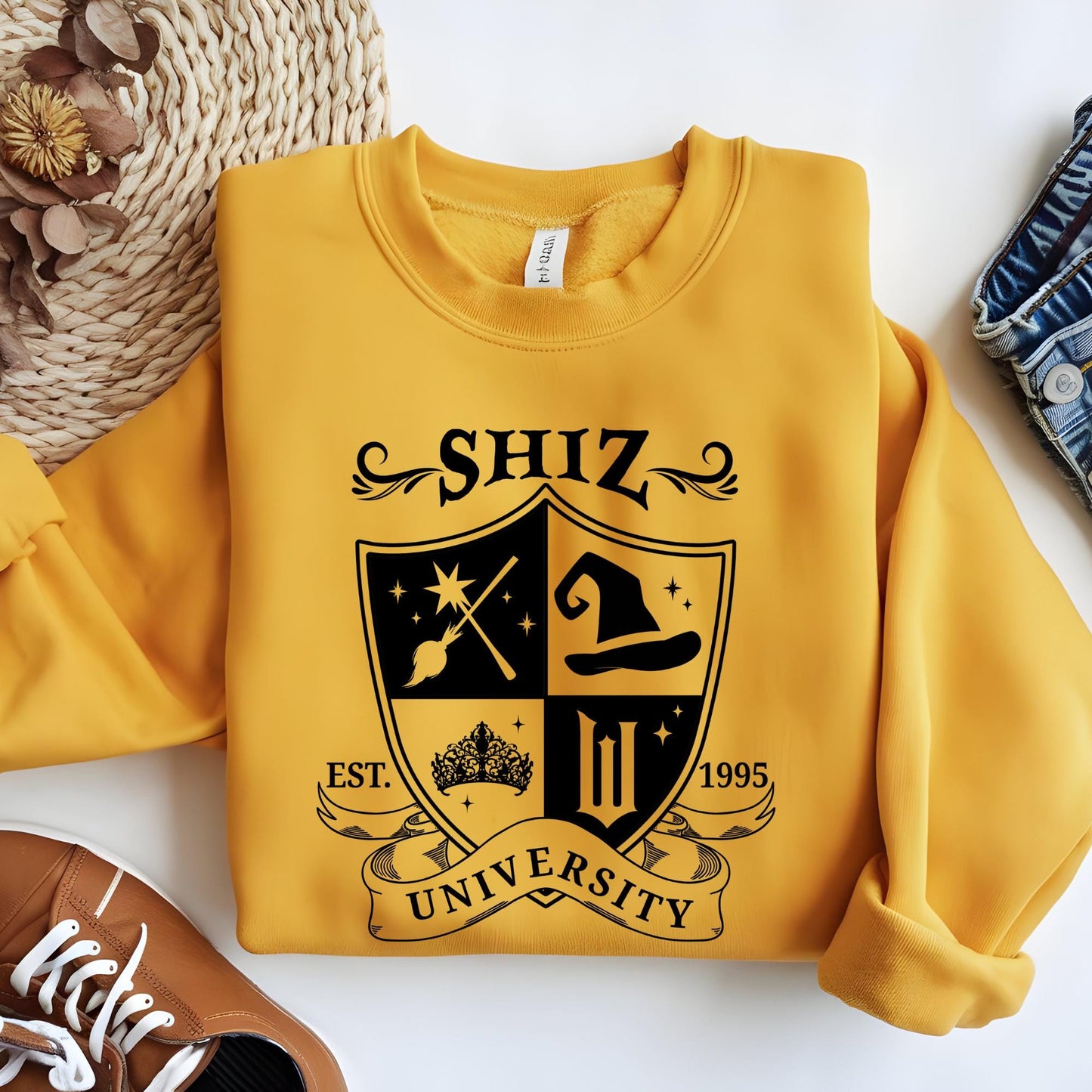 Shiz University Sweatshirt, Defy Gravity Broomstick Magic Wand Hoodie, Wizard Sweater