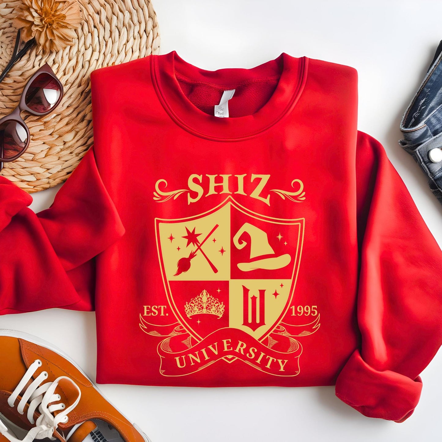 Shiz University Sweatshirt, Defy Gravity Broomstick Magic Wand Hoodie, Wizard Sweater