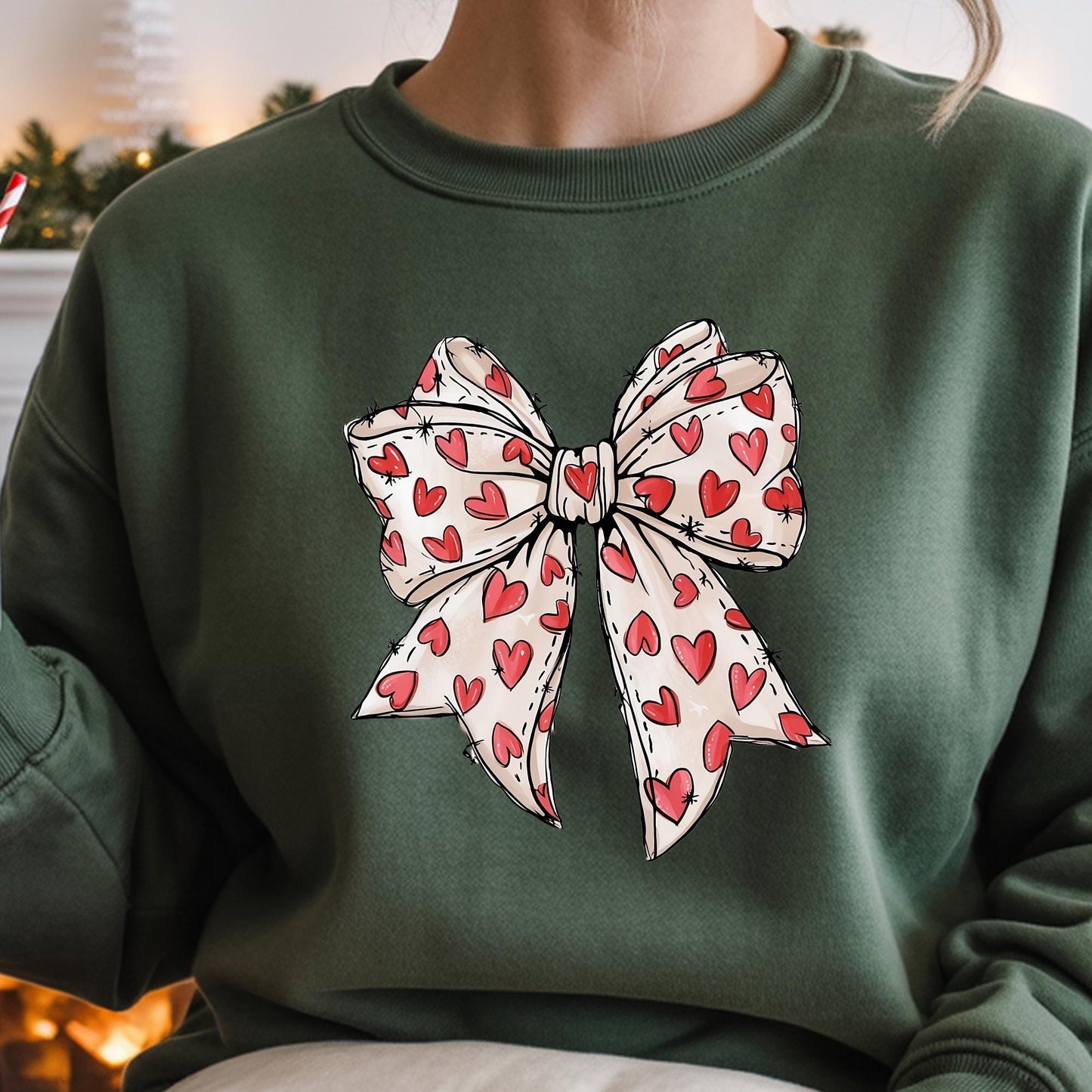 Heart Coquette Valentine's Day Sweatshirt, Retro Bow Hoodie, Love Sweat, Valentine Gifts
