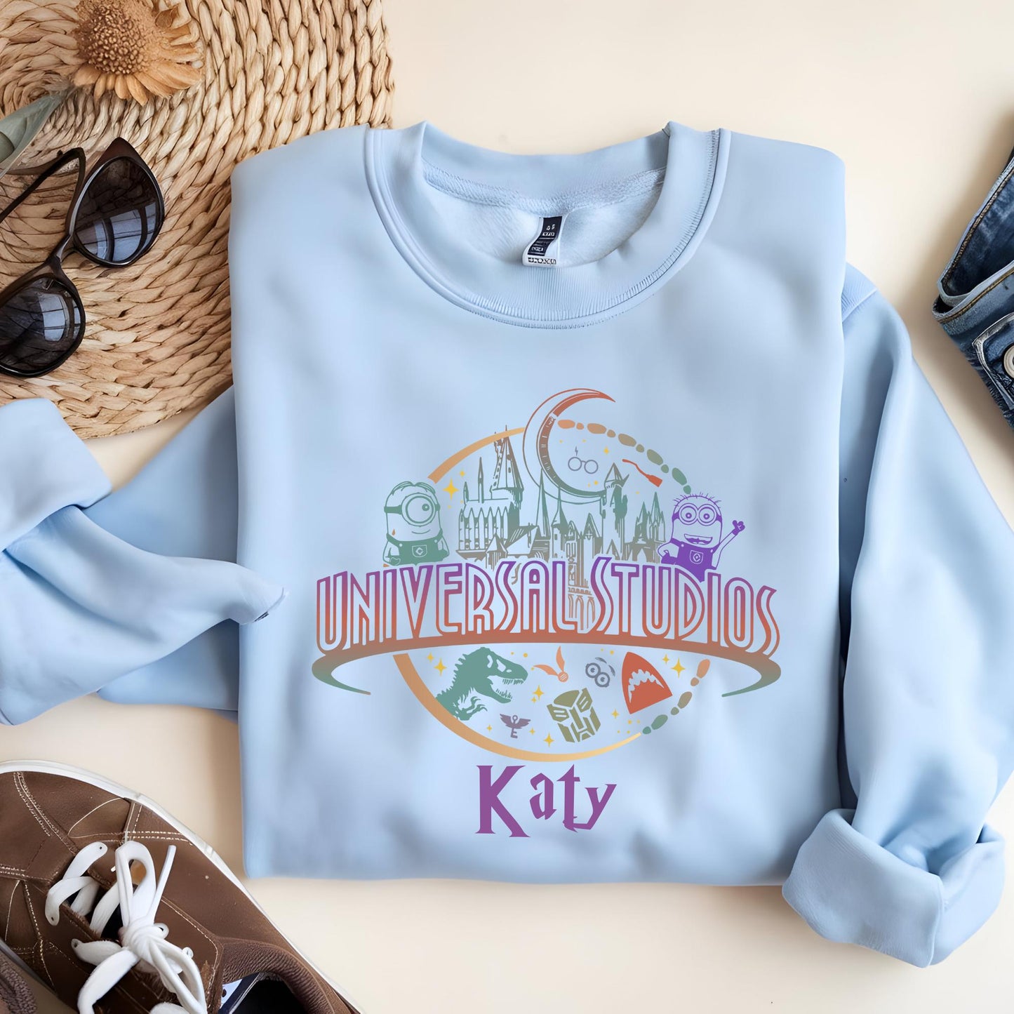Custom Universal Studios Sweatshirt, Family Birthday Sweat, Holiday Hoodie Soft Cotton Blend