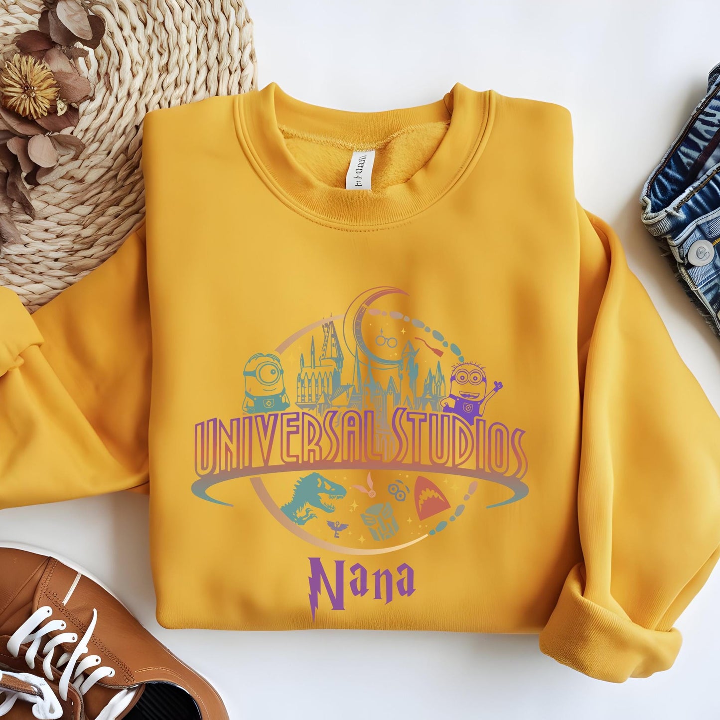 Custom Universal Studios Sweatshirt, Family Birthday Sweat, Holiday Hoodie Soft Cotton Blend