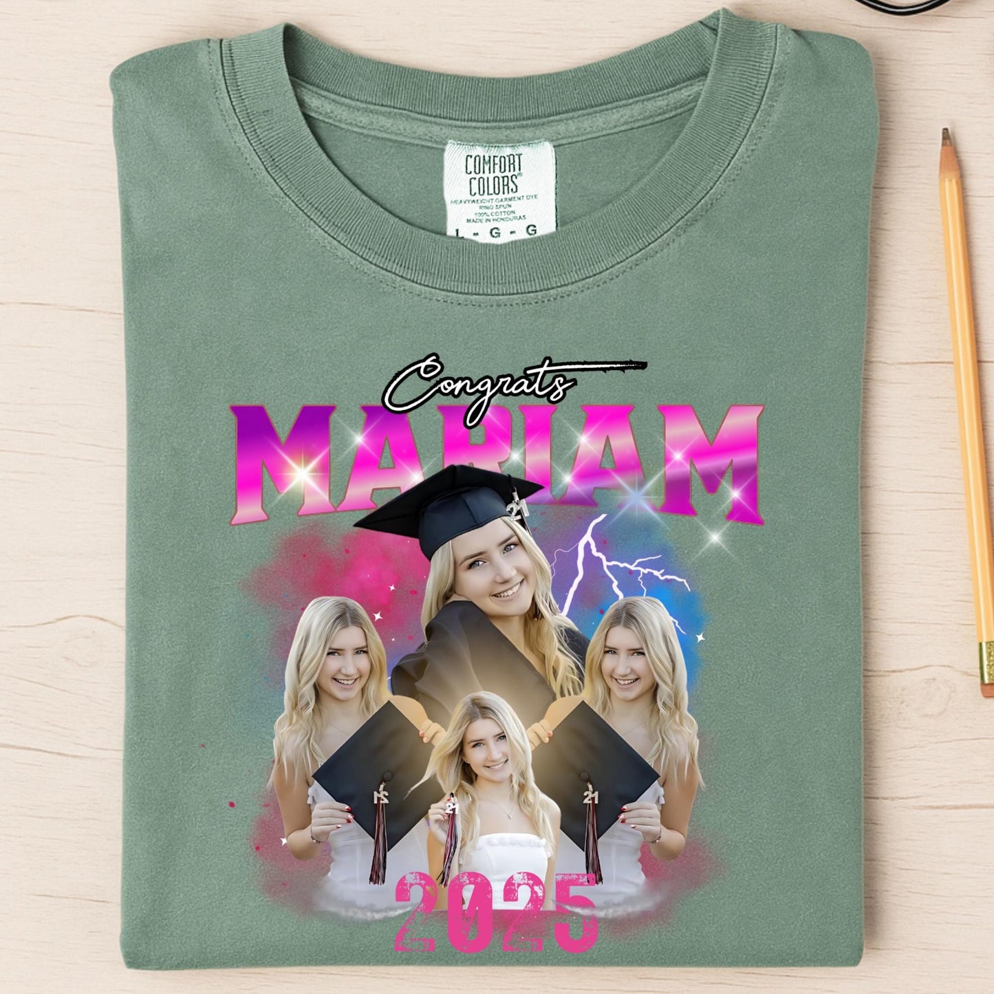 Comfort Colors® Custom Your Own Graduation Bootleg Shirt, 90s Style Birthday Tee