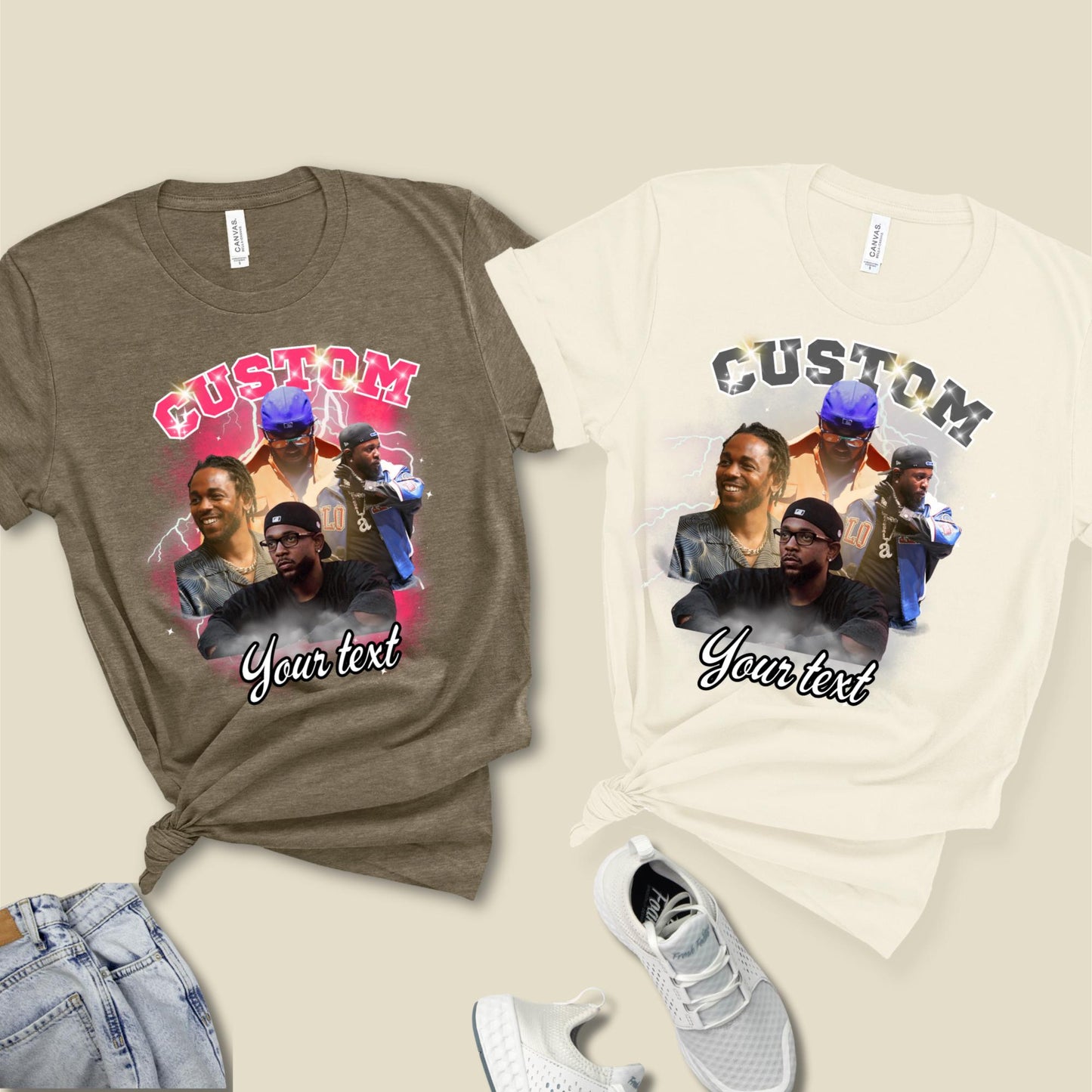 Custom Bootleg Rap Shirt, Personalized Your Own Photo Tee, Birthday 90s Retro Tshirt