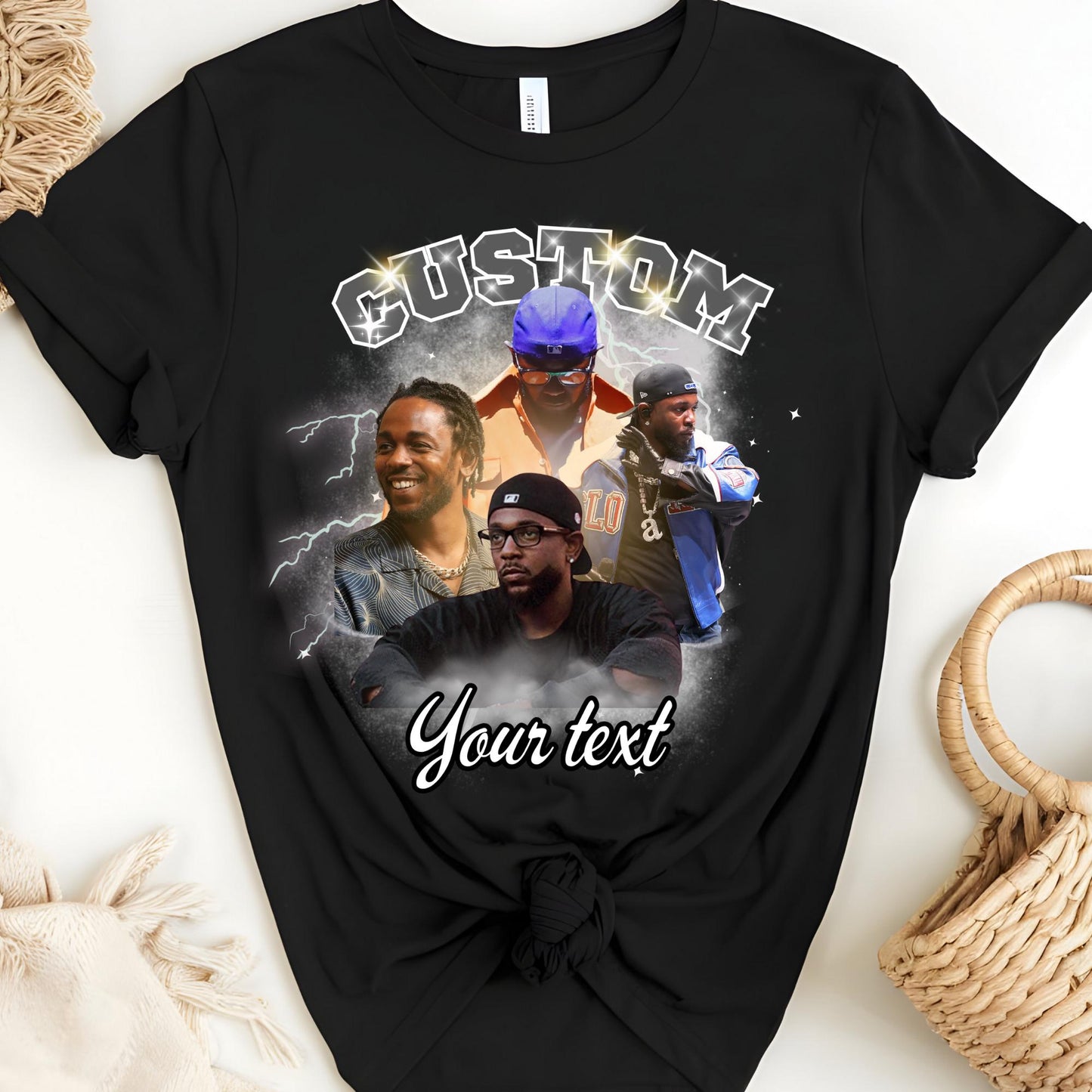 Custom Bootleg Rap Shirt, Personalized Your Own Photo Tee, Birthday 90s Retro Tshirt