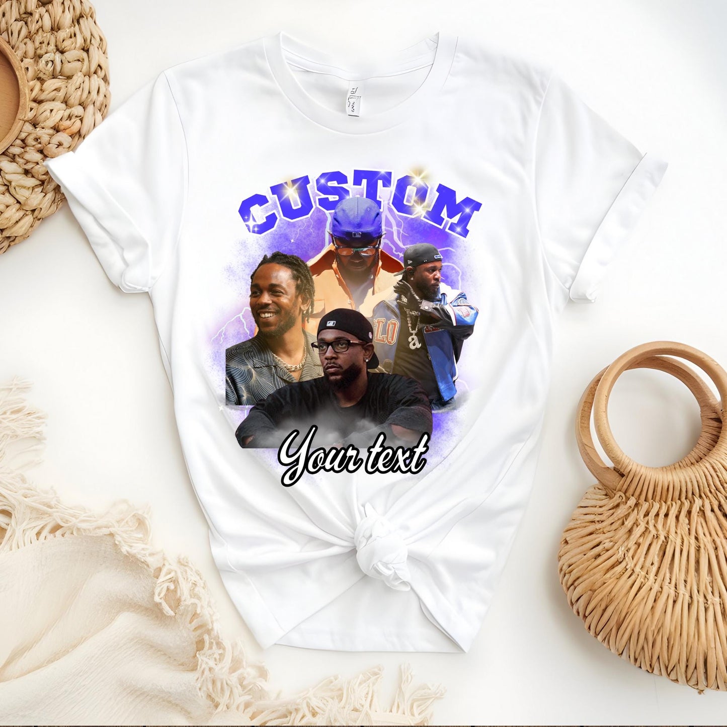 Custom Bootleg Rap Shirt, Personalized Your Own Photo Tee, Birthday 90s Retro Tshirt