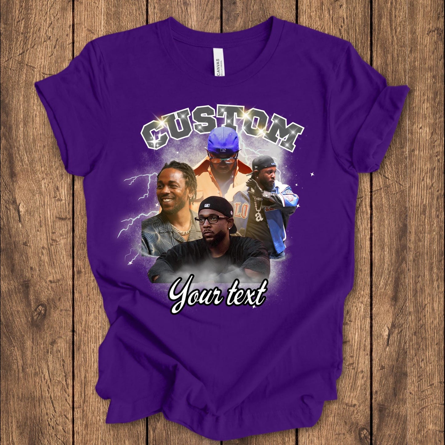 Custom Bootleg Rap Shirt, Personalized Your Own Photo Tee, Birthday 90s Retro Tshirt