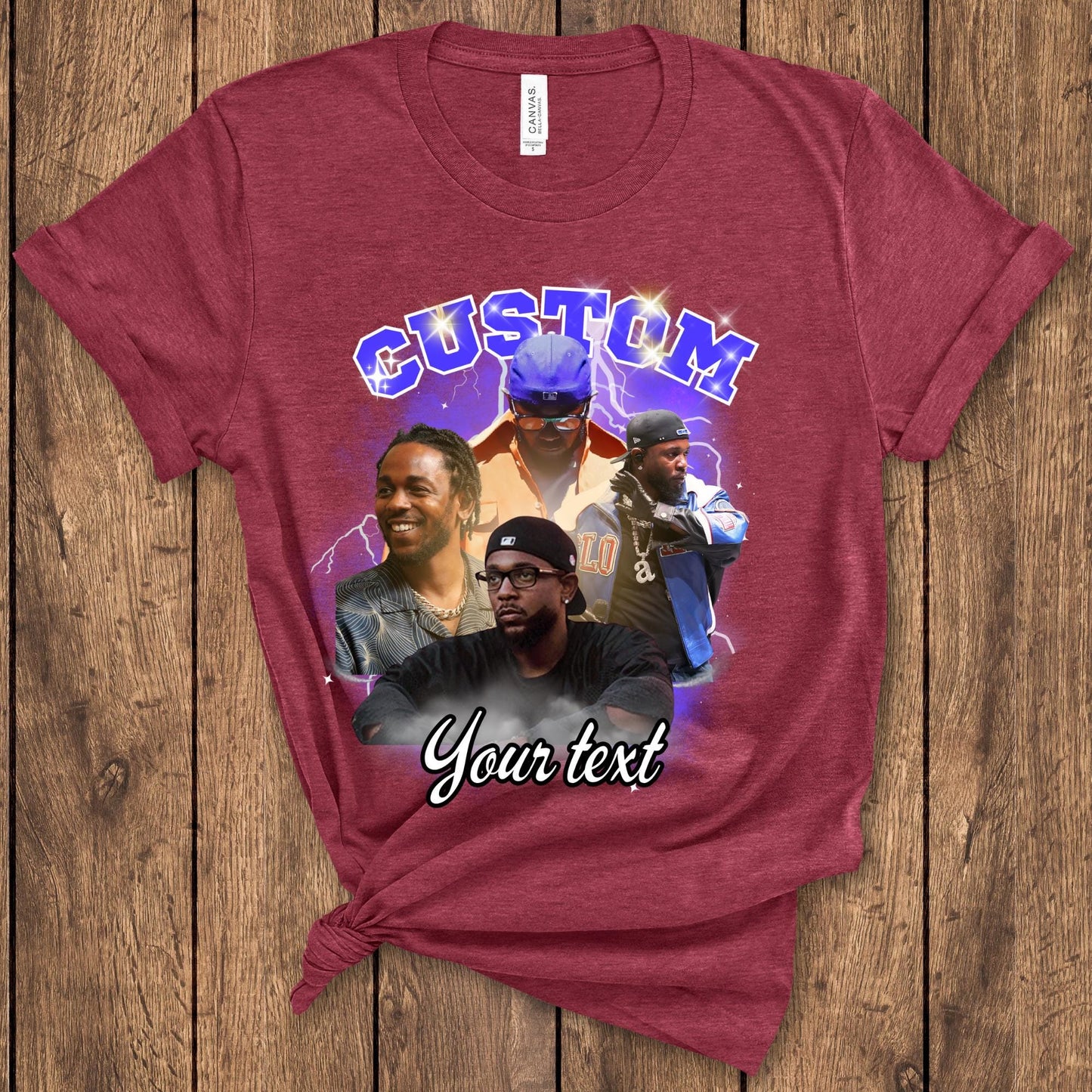 Custom Bootleg Rap Shirt, Personalized Your Own Photo Tee, Birthday 90s Retro Tshirt