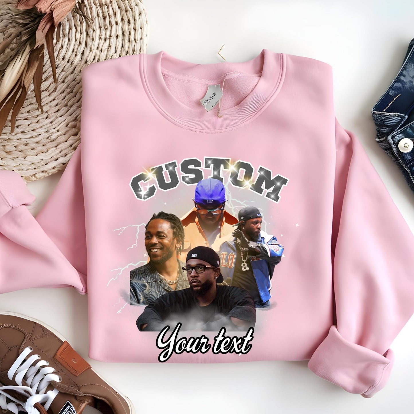 Personalized Your Own Bootleg Sweatshirt, Boyfriend Photo Hoodie, 90s Retro Sweat, Birthday Gift