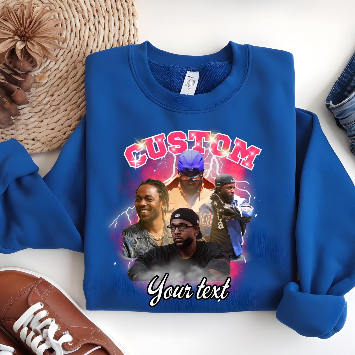 Personalized Your Own Bootleg Sweatshirt, Boyfriend Photo Hoodie, 90s Retro Sweat, Birthday Gift
