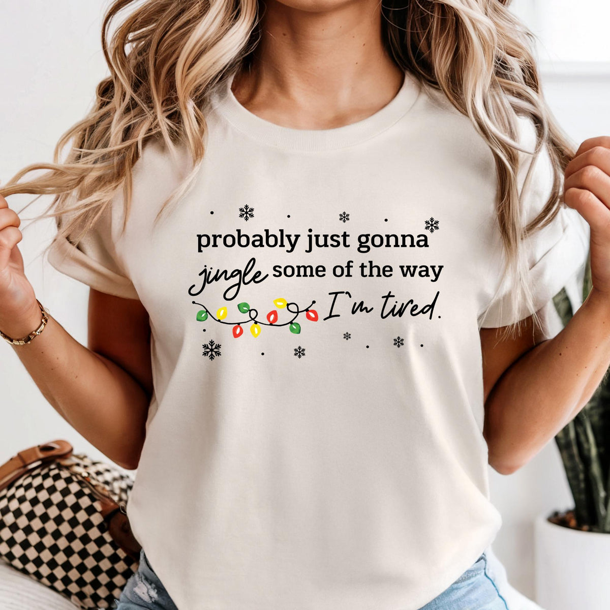 Comfort Colors® Christmas Jingle Song Shirt, Probably Just Gonna Jingle Some Of The Way I'm Tired Tee