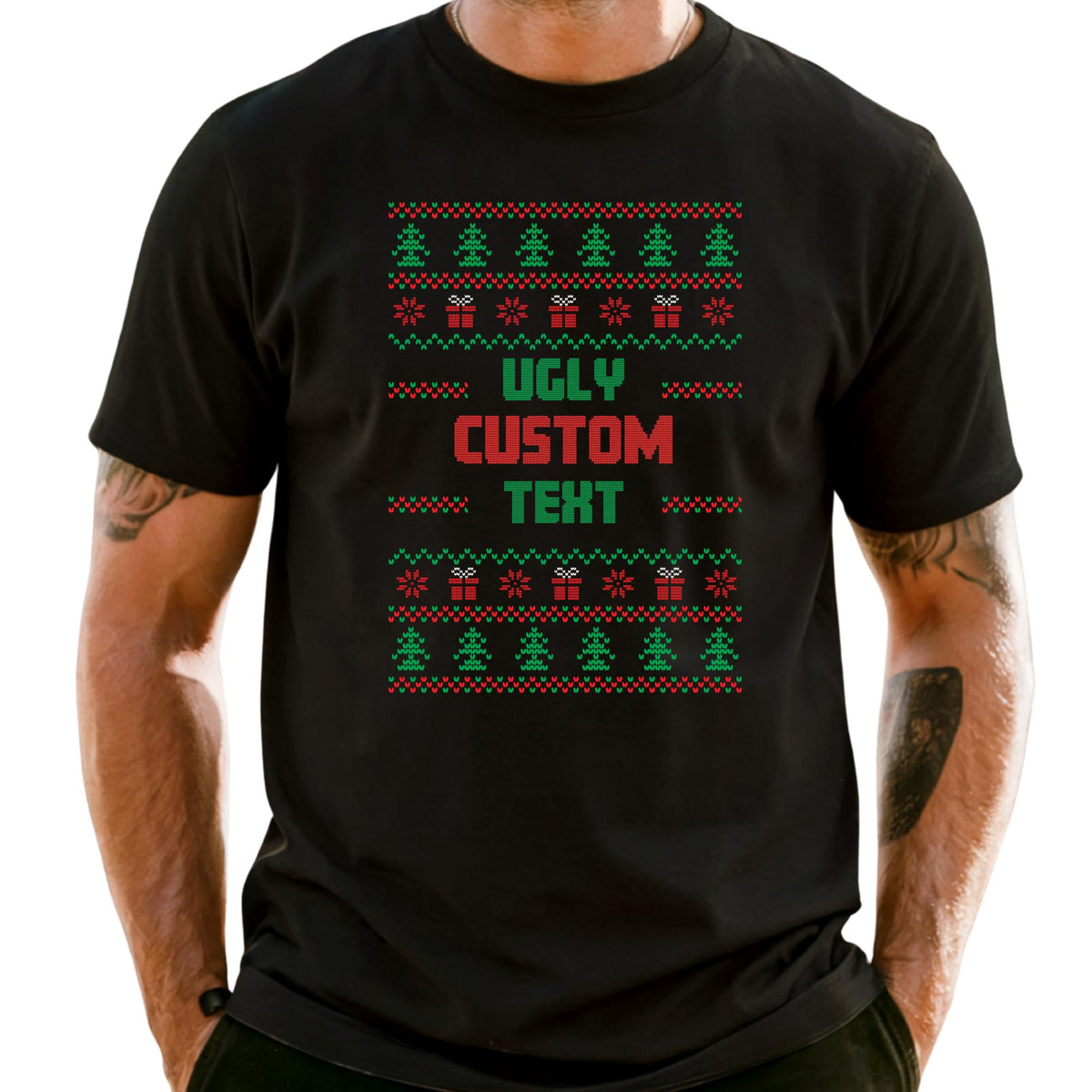 Comfort Colors® Custom Ugly Christmas Shirt, Funny Xmas Tshirt, Xmas Gift