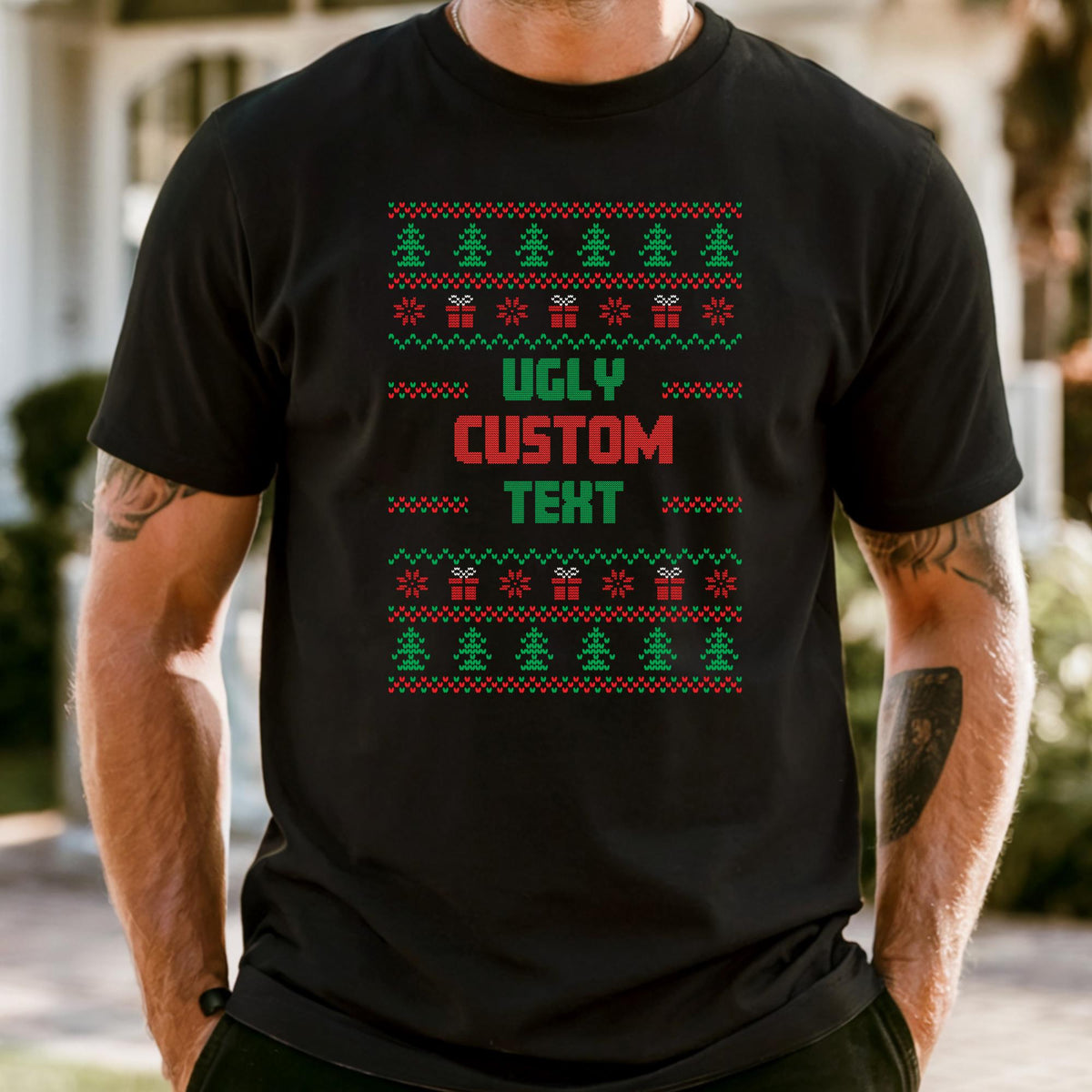 Comfort Colors® Custom Ugly Christmas Shirt, Funny Xmas Tshirt, Xmas Gift