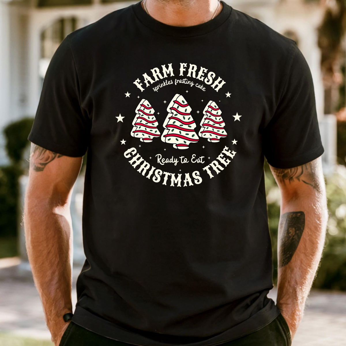 Comfort Colors® Christmas Tree Cake Shirt, Farm Fresh Xmas Tee Holiday Gifts