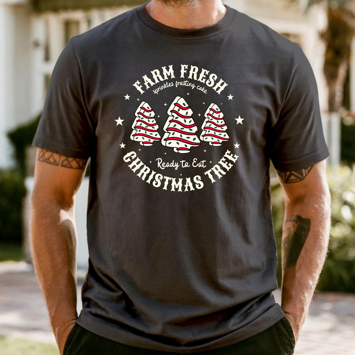 Comfort Colors® Christmas Tree Cake Shirt, Farm Fresh Xmas Tee Holiday Gifts