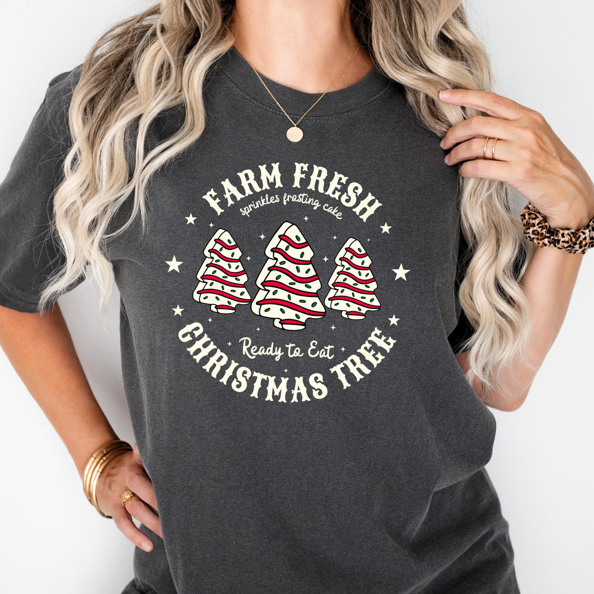 Comfort Colors® Christmas Tree Cake Shirt, Farm Fresh Xmas Tee Holiday Gifts