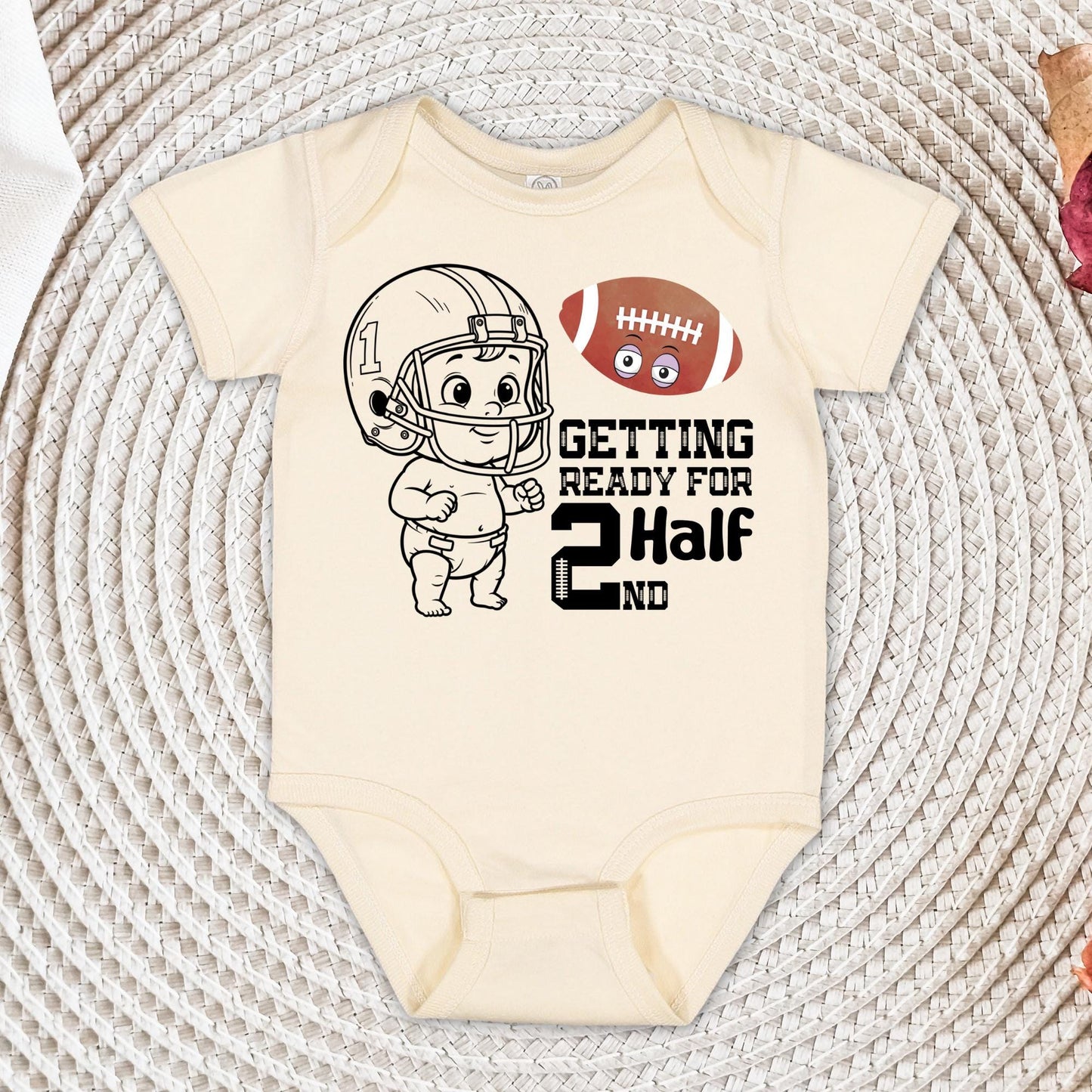 Getting Ready For 2nd Half Family Matching Shirt, 1st Year Football Tshirt | Baby Bodysuit Funny Birthday Gift