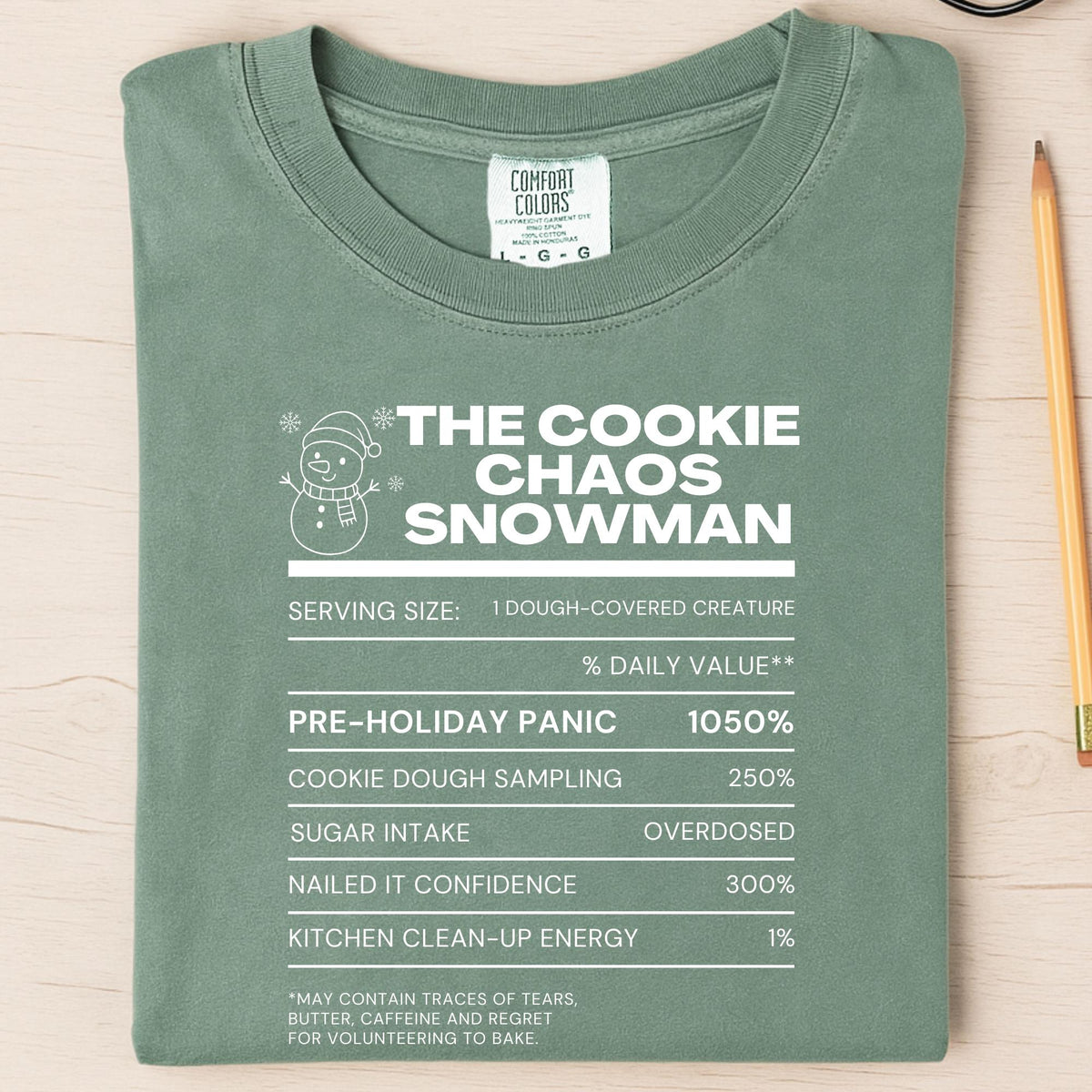 Comfort Colors® Funny Christmas Shirts, Custom Nutrition Facts Label Xmas Tee, Matching Family Holiday T-Shirts
