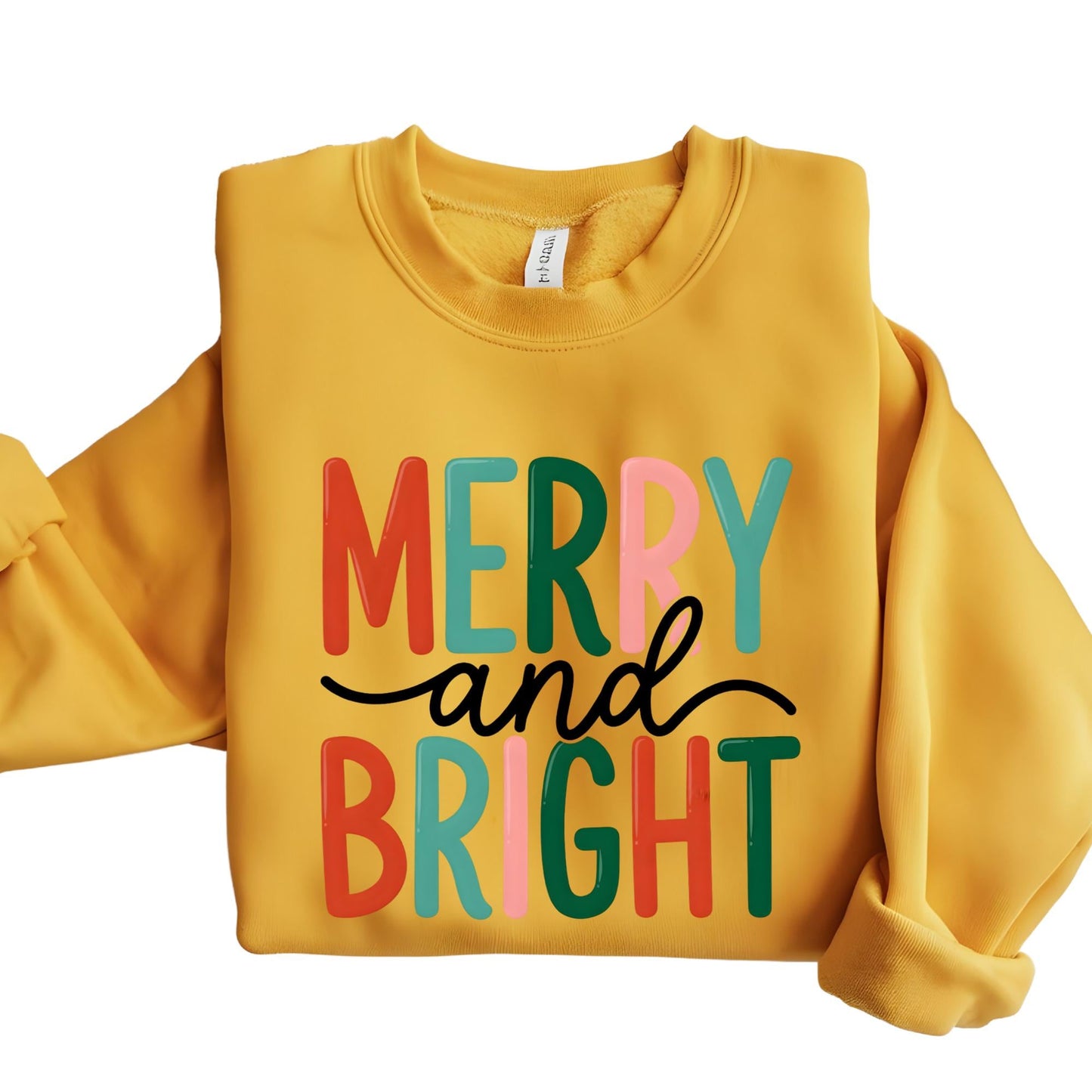 Merry and Bright Sweatshirt, Christmas Sweater, Family Xmas Sweatshirt, Merry Christmas Sweatshirt For Women