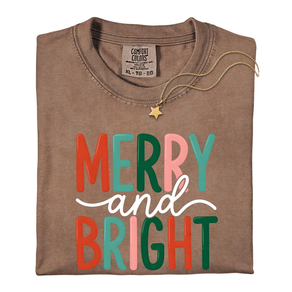 Comfort Colors® Merry and Bright Shirt, Xmas Tee, Family Christmas Party Outfit