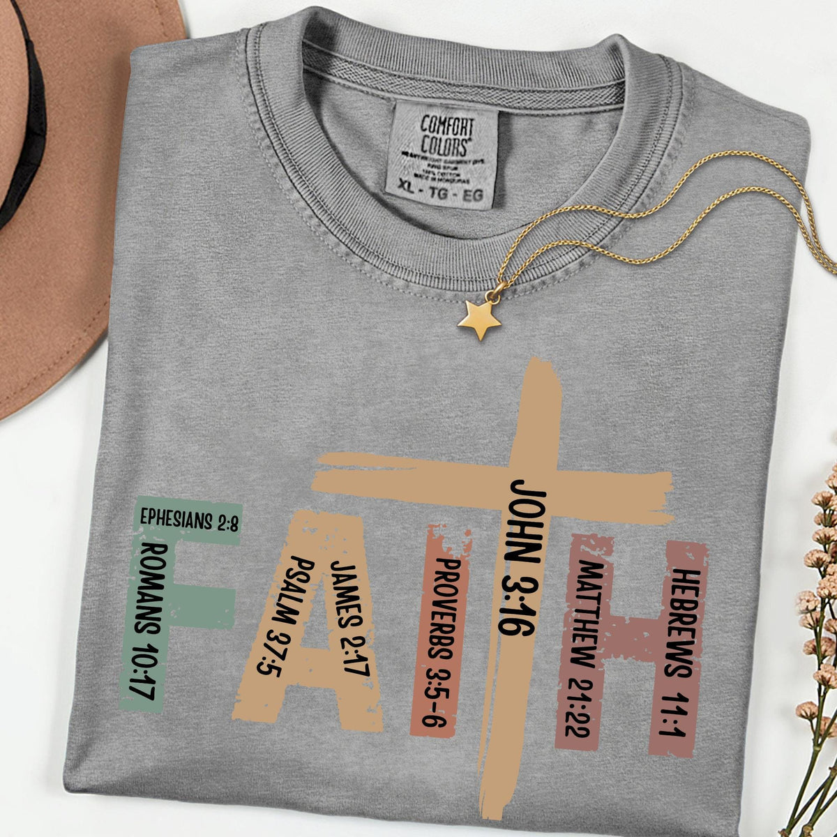 Comfort Colors® Faith Shirt, Christian Bible Verse Tee, Cross Faith T Shirt, Religious Graphic Tee, Inspirational Gift