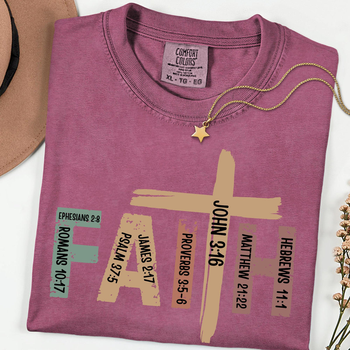 Comfort Colors® Faith Shirt, Christian Bible Verse Tee, Cross Faith T Shirt, Religious Graphic Tee, Inspirational Gift