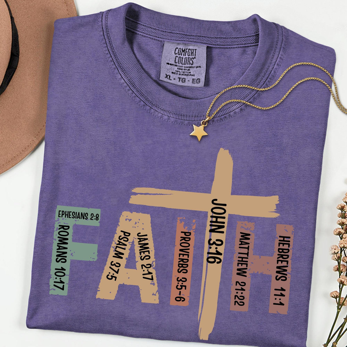Comfort Colors® Faith Shirt, Christian Bible Verse Tee, Cross Faith T Shirt, Religious Graphic Tee, Inspirational Gift