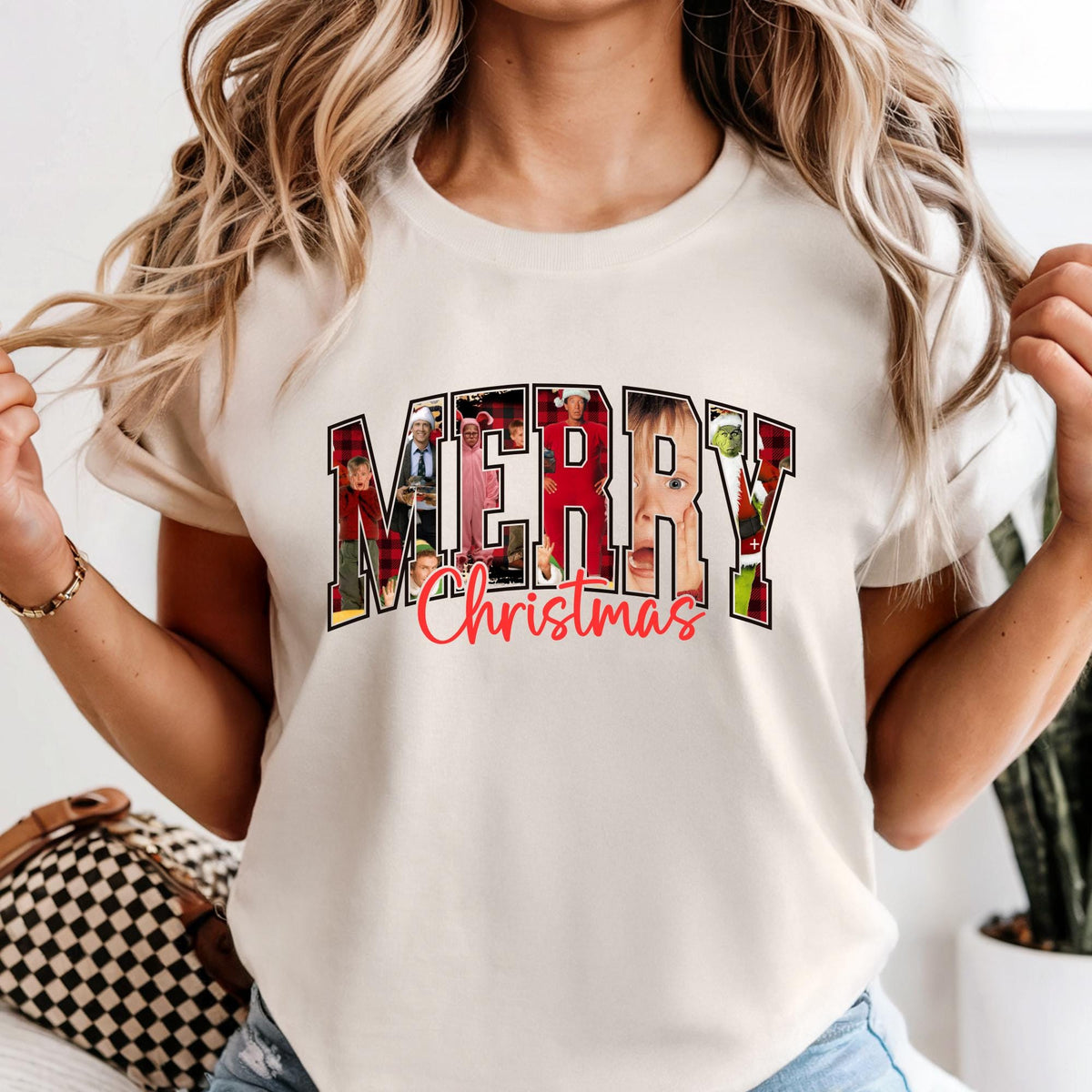 Comfort Colors® Merry Christmas Movie Shirt, 90s Holiday Characters