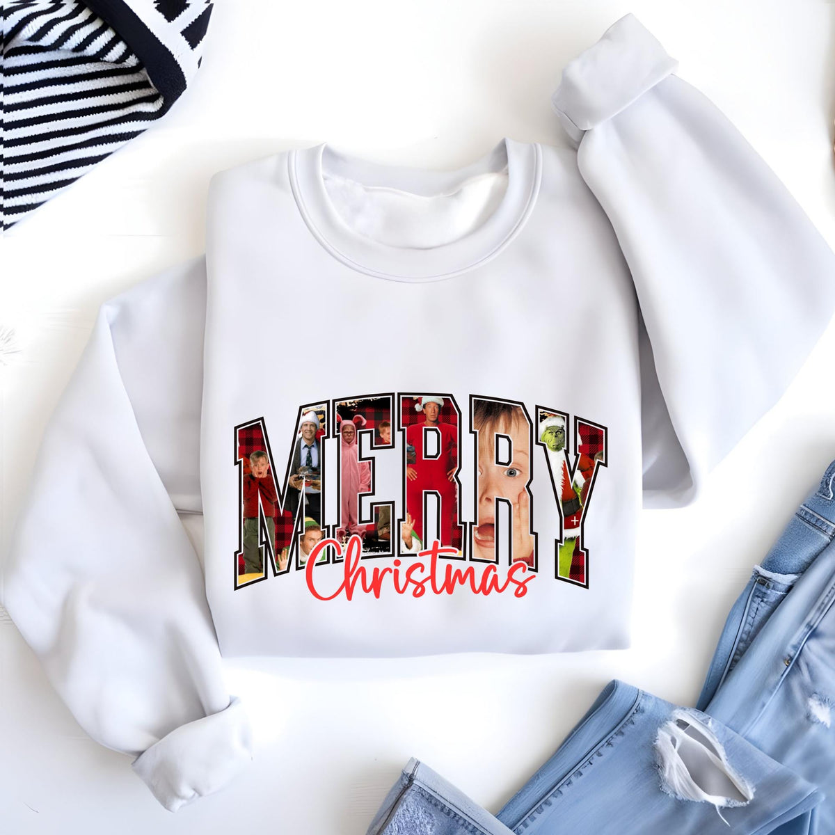 Merry Christmas Movie Sweatshirt, 90s Nostalgia Sweat, Xmas Hoodie